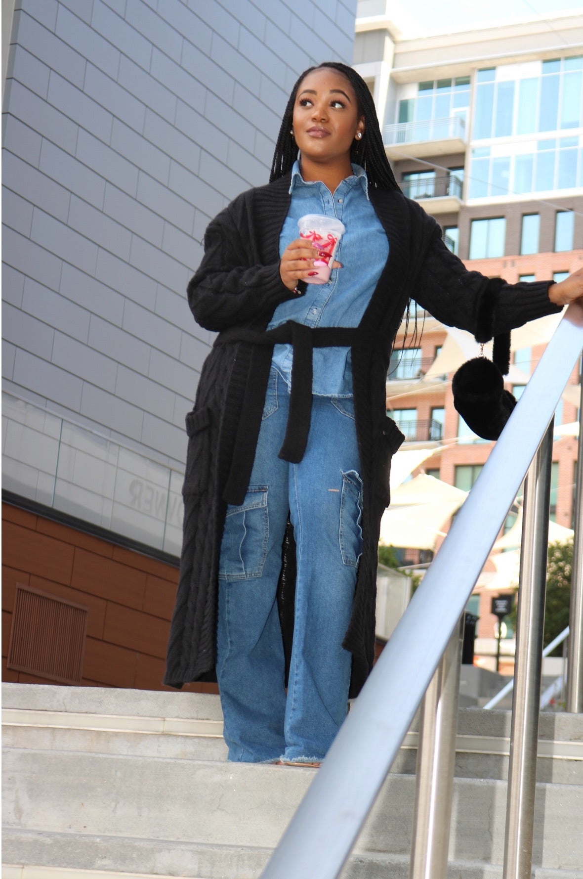 Sweet Knitted Cardigan Black