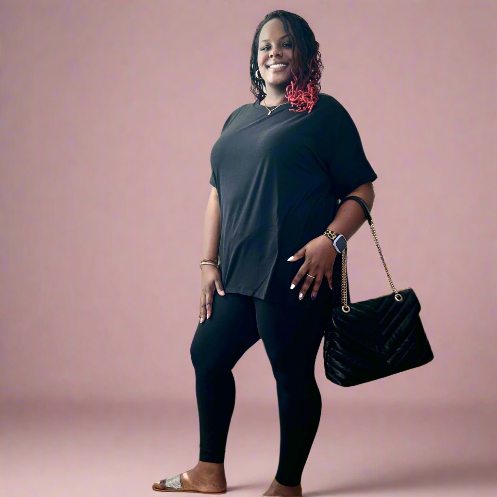 PLUS SIZE MICROFIBER ESSENTIAL LOUNGEWEAR SET
