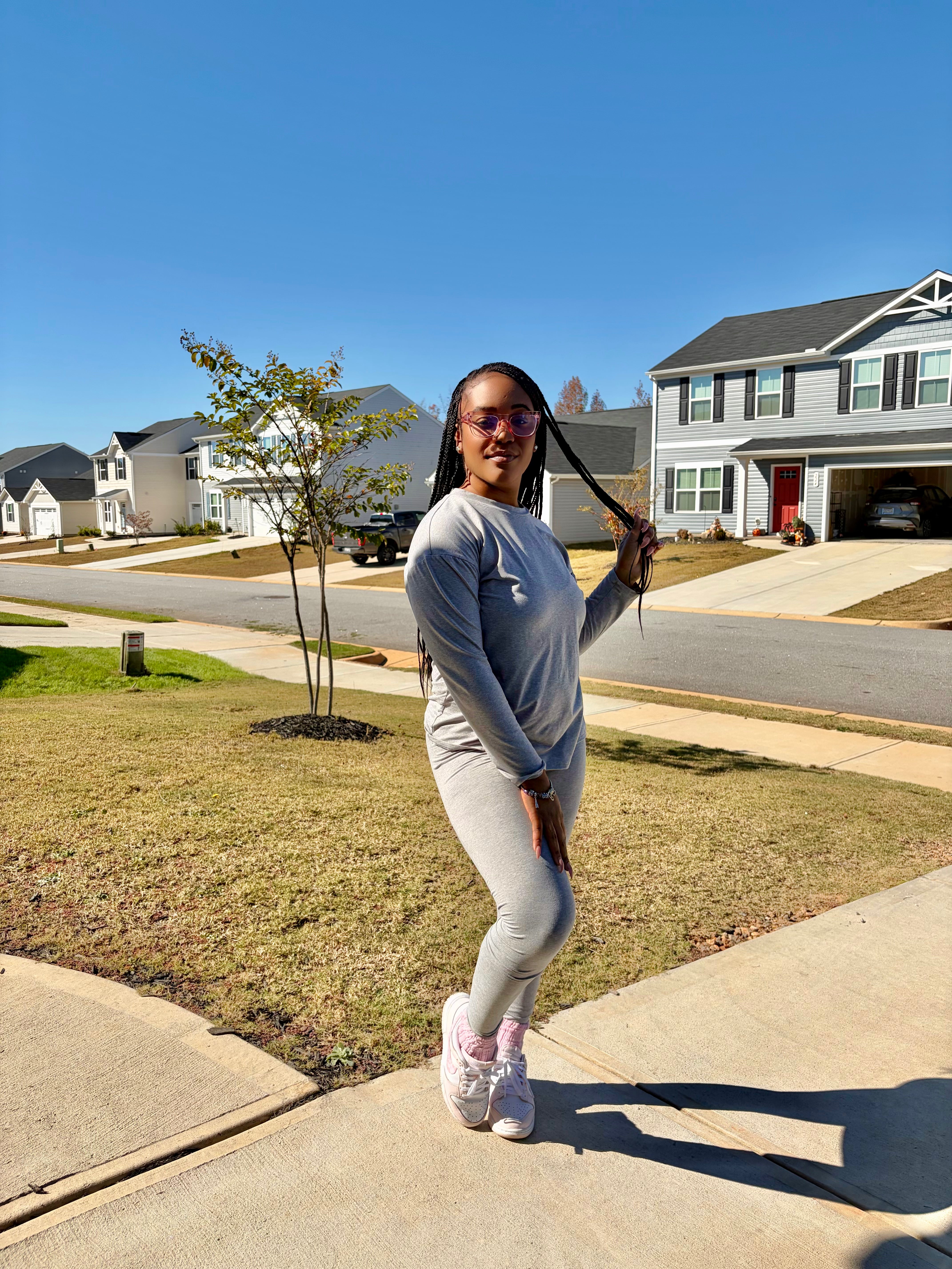 Basic Round Neck Top Leggings Set