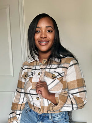 Camel Cropped Shacket